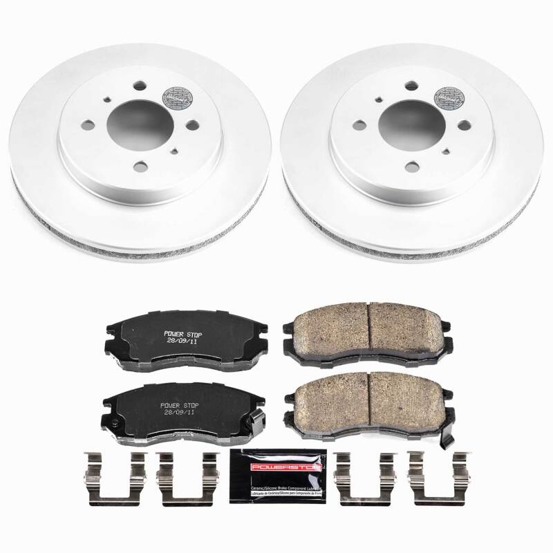 Power Stop 98-02 Mitsubishi Mirage Front Z23 Coated Brake Kit Brake Kits - Performance D&S PowerStop