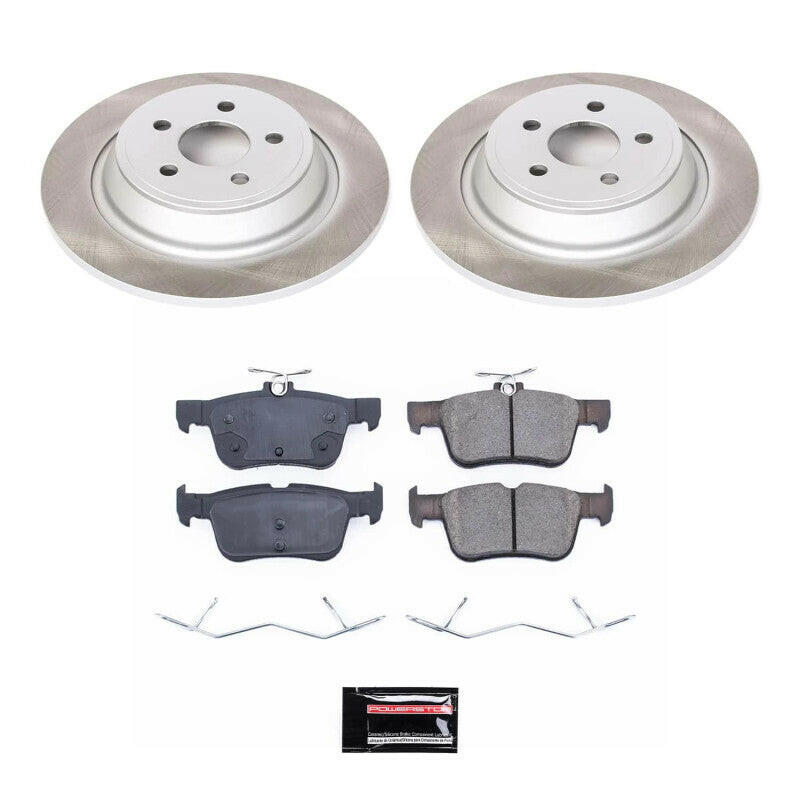 Power Stop 17-20 Lincoln MKZ Rear Semi-Coated Rotor Kit Brake Kits - Performance Blank PowerStop