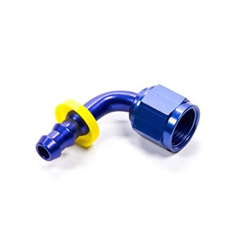 Fragola -10AN Nut x -8AN 90 Degree Push-Lite Hose End For Fuel Cell Conversion - Blue Fittings Fragola