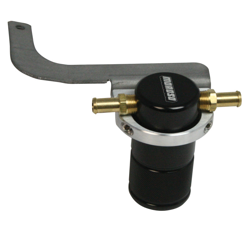 Moroso 95-99 BMW M3 Air/Oil Separator Catch Can - Small Body - Billet Aluminum - Black Finish Oil Catch Cans Moroso
