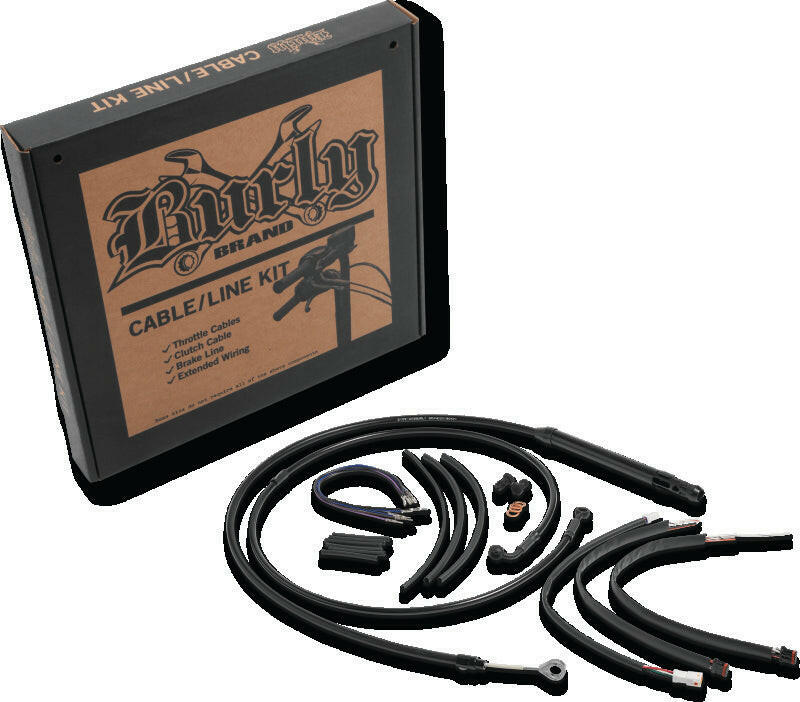 Burly Brand Bagger Control Kit 16in Ape - Black Throttle Cable Burly Brand