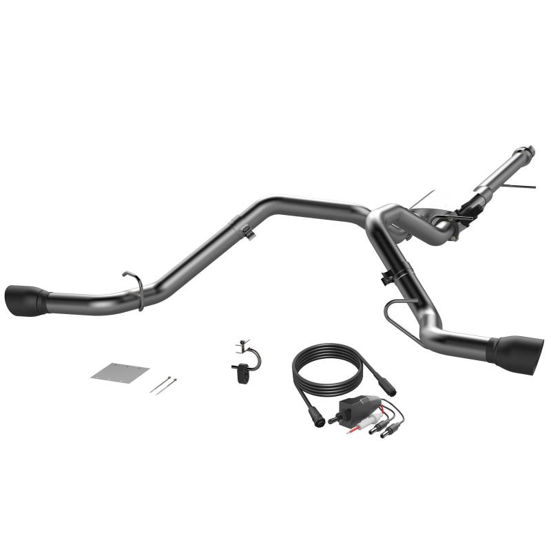 QTP 2014-2018 Silverado/Sierra QTP Screamer Split Rear Exit Cat Back Black Tips Catback QTP