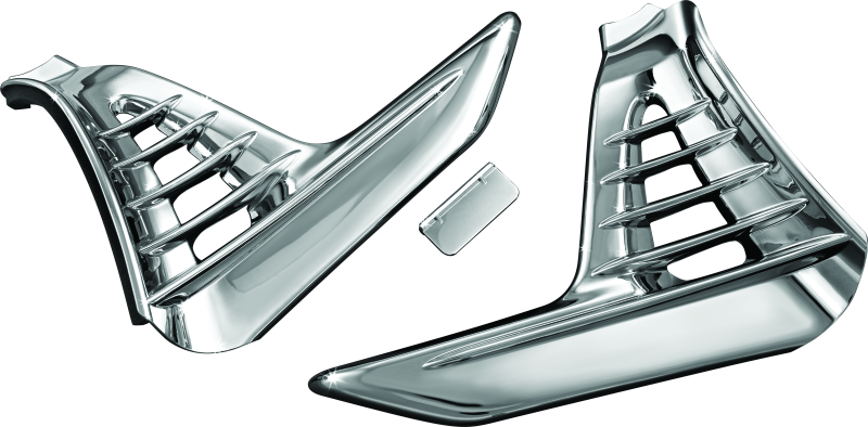Kuryakyn Louvered Battery Box Cover 01-10 GL1800 Chrome Battery Tiedowns Kuryakyn