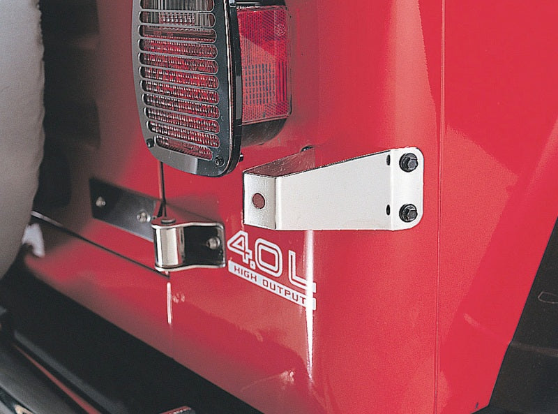 Rugged Ridge 76-95 Jeep CJ / Jeep Wrangler TJ Stainless Steel Tire Stop Tailgate Accessories Rugged Ridge