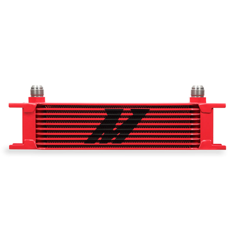 Mishimoto Universal 10 Row Oil Cooler - Red Oil Coolers Mishimoto