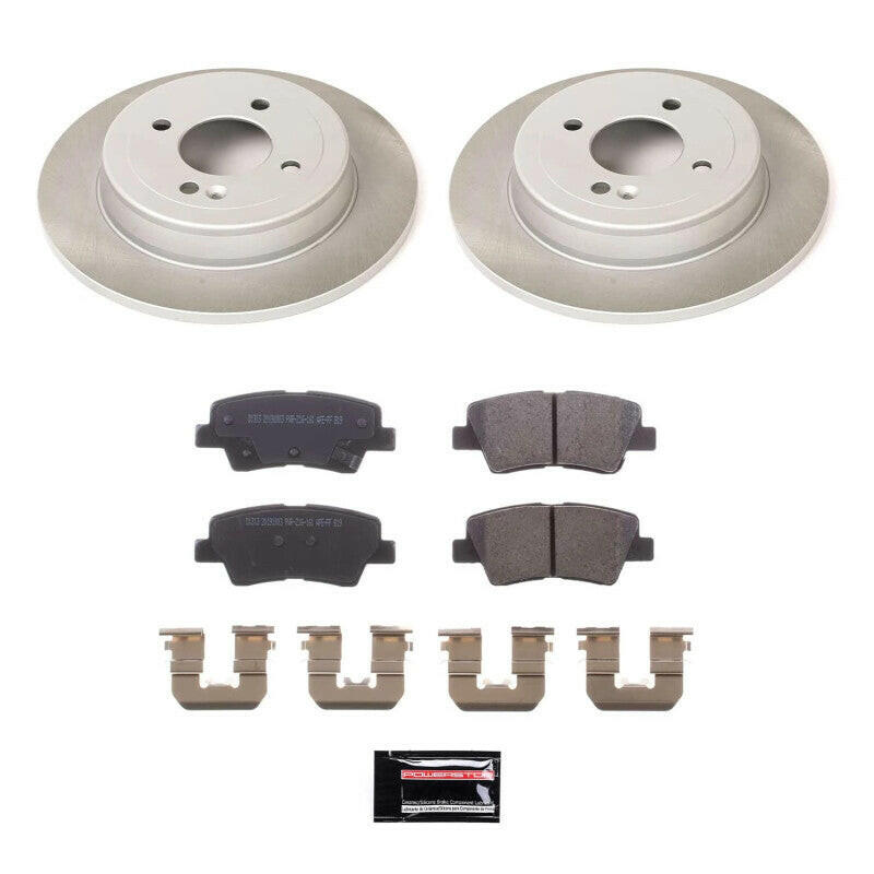 Power Stop 12-18 Kia Rio Rear Semi-Coated Rotor Kit Brake Kits - Performance Blank PowerStop