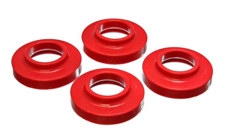 Energy Suspension 97-06 Jeep Wrangler TJ / 84-01 Cherokee Red Front or Rear Coil Lift Isolator Set Bushing Kits Energy Suspension