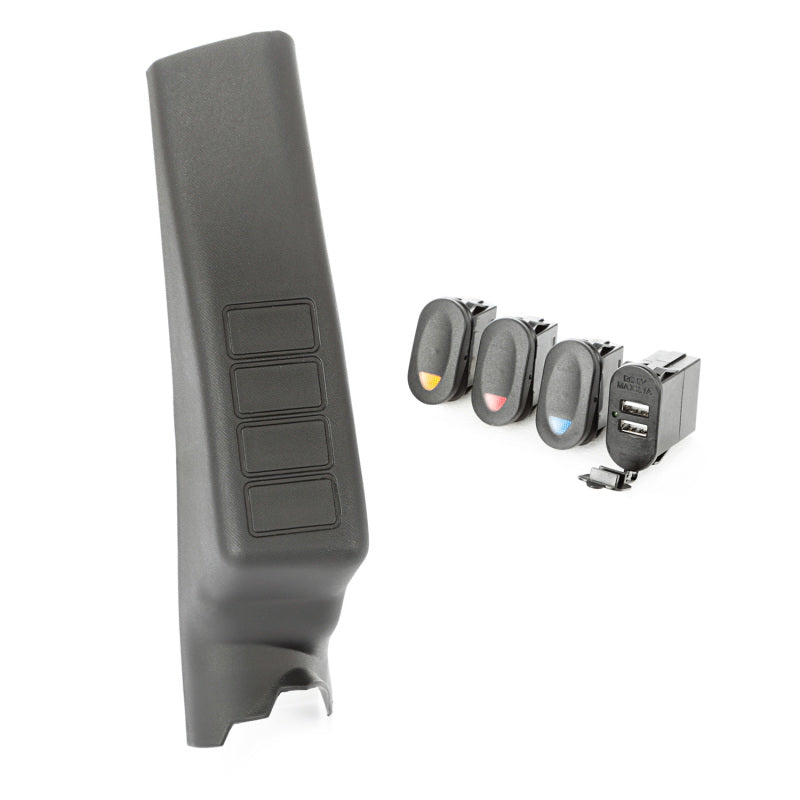 Rugged Ridge A-Pillar Pod Kit 3 Switch USB 11-18 JK/JKU Dash & Interior Trim Rugged Ridge