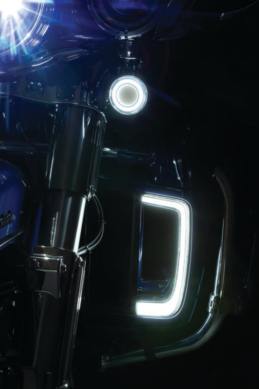 Kuryakyn Tracer L.E.D. Front Turn Signal Insert, White/Amber Light, Smoke Lens 1157 Bulbs Kuryakyn