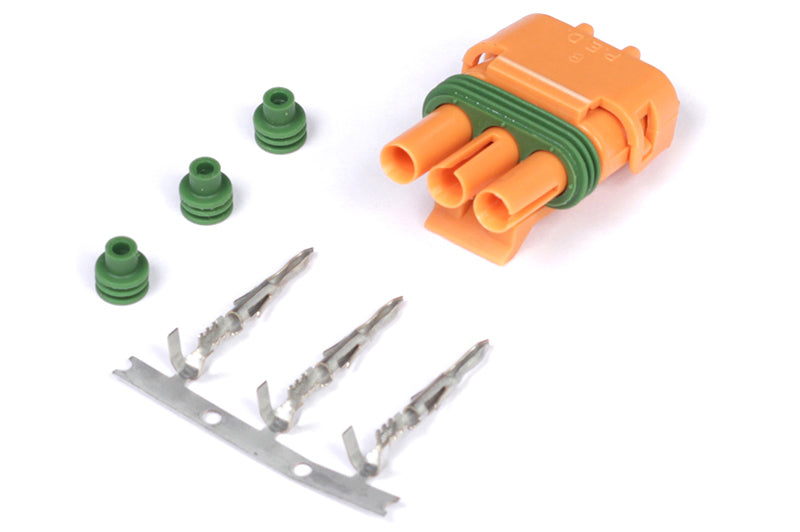 Haltech Delco Weather Pack 3 Pin GM Style MAP Sensor Connector Orange Plug & Pins Wiring Connectors Haltech