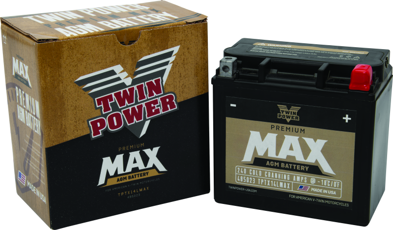 Twin Power GYZ-16HL Premium MAX Battery Replaces H-D 65958-04 Made in USA 240 CCA Batteries TwinPower