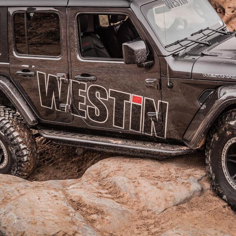 Westin/Snyper 2018+ Jeep Wrangler JL Unlimited 4DR Triple Tube Rock Rail Steps - Textured Black Body Armor & Rock Rails Westin