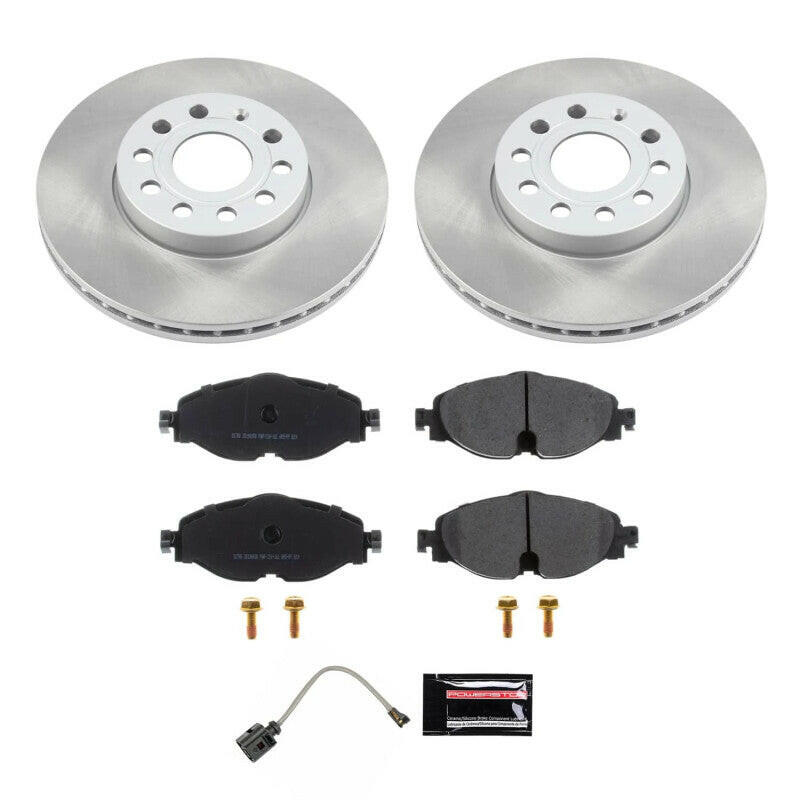 Power Stop 15-19 Volkswagen e-Golf Front Semi-Coated Rotor Kit Brake Kits - Performance Blank PowerStop