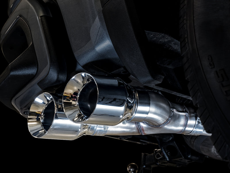 AWE Tuning 4th Gen GM 1500 5.3L 0FG Catback Dual Side Exit (Flat Bumper) - Chrome Tips Catback AWE Tuning
