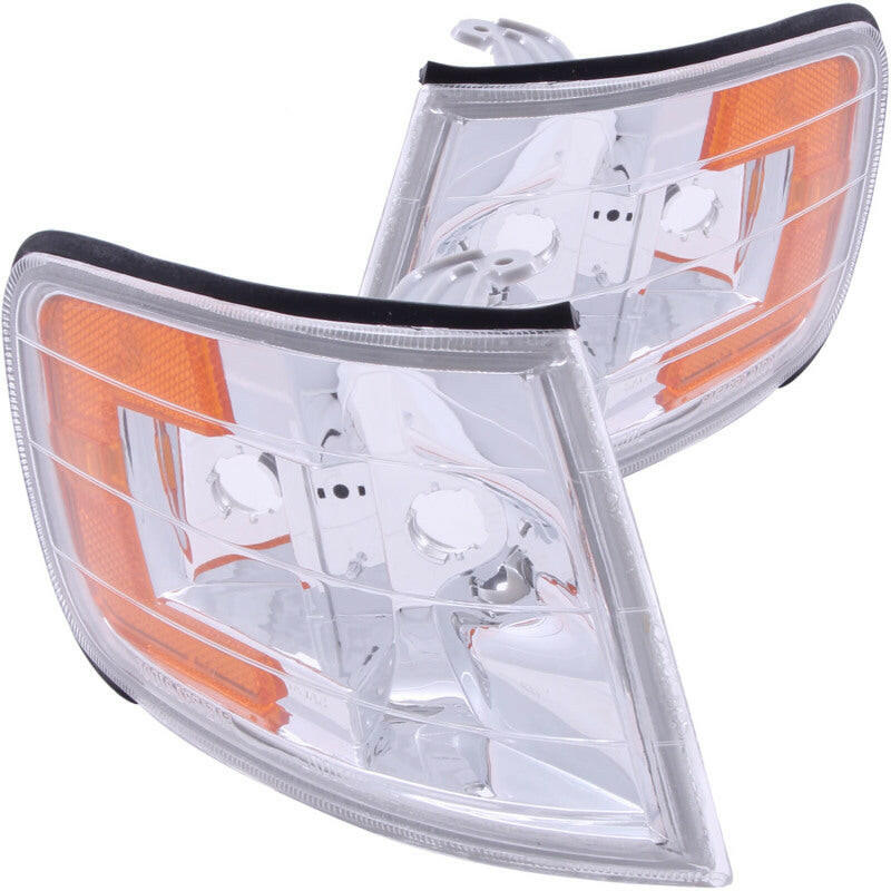 ANZO Corner Lights 1994-1997 Honda Accord Euro Corner Lights Chrome w/ Amber Reflector Lights Corner ANZO