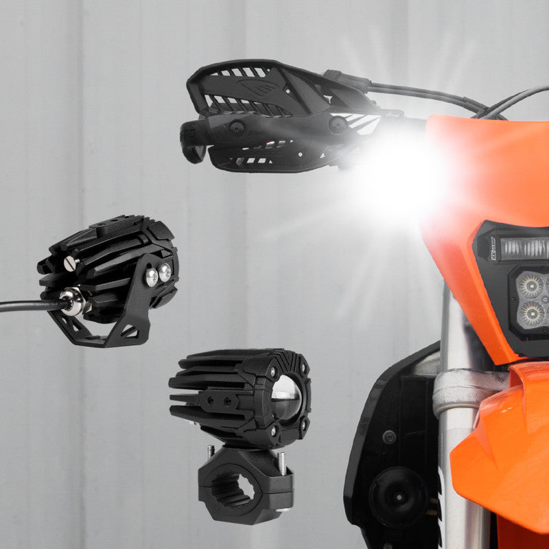 XK Glow 2in Dual Mode LED Driving Light Kit for Motorcycles, UTVs & ATVs Light Accessories and Wiring XKGLOW