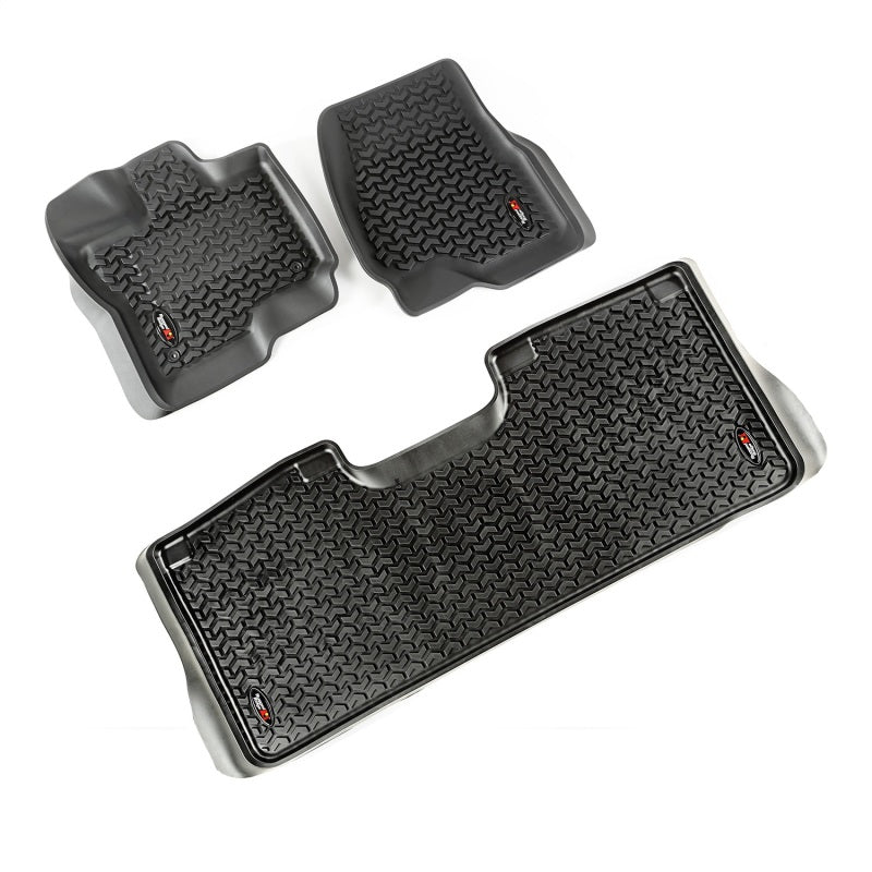 Rugged Ridge Floor Liner Front/Rear Black 2015-2017 Ford F-150 / Raptor Floor Mats - Rubber Rugged Ridge
