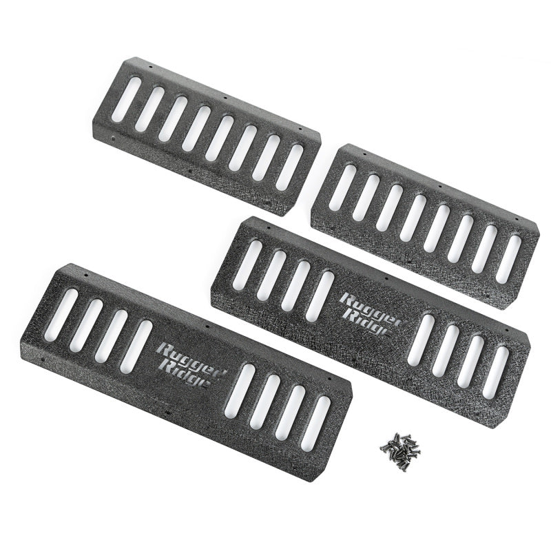 Rugged Ridge RRC Side Armor Guard Plates 07-18 Jeep Wrangler JKU Body Armor & Rock Rails Rugged Ridge