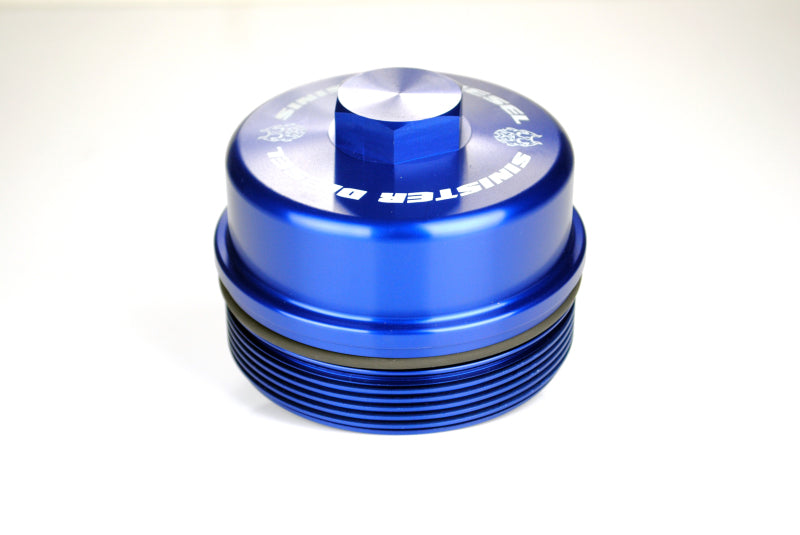 Sinister Diesel 03-07 Ford 6.0L Billet Blue Cap Kit Oil Caps Sinister Diesel