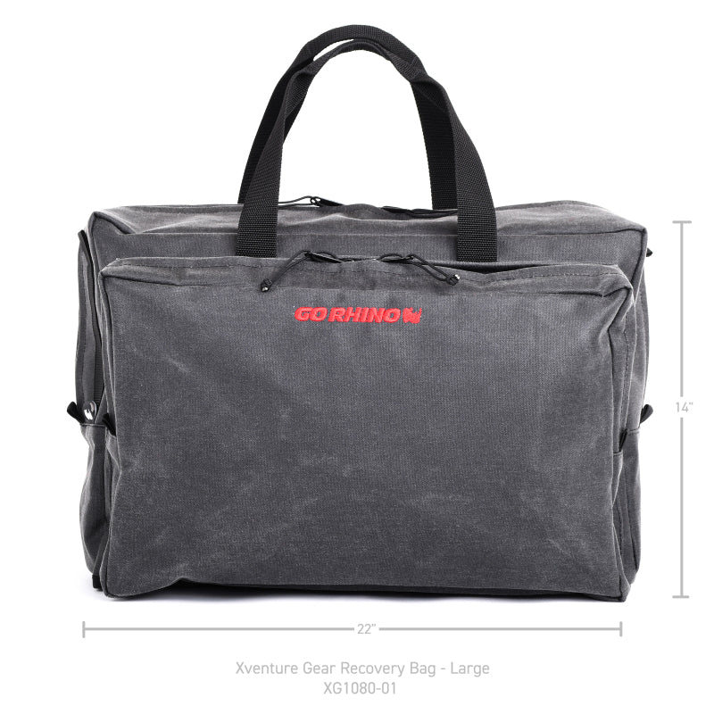 Go Rhino XVenture Gear Bag - Large (13x14x22in. Closed) 12oz Waxed Canvas - Black Cargo Boxes & Bags Go Rhino