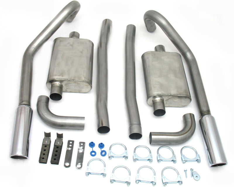 JBA 65-70 Ford Mustang 260-428 409SS Dual Turn Down Under Rear Valance Header Back Exhaust Header Back JBA