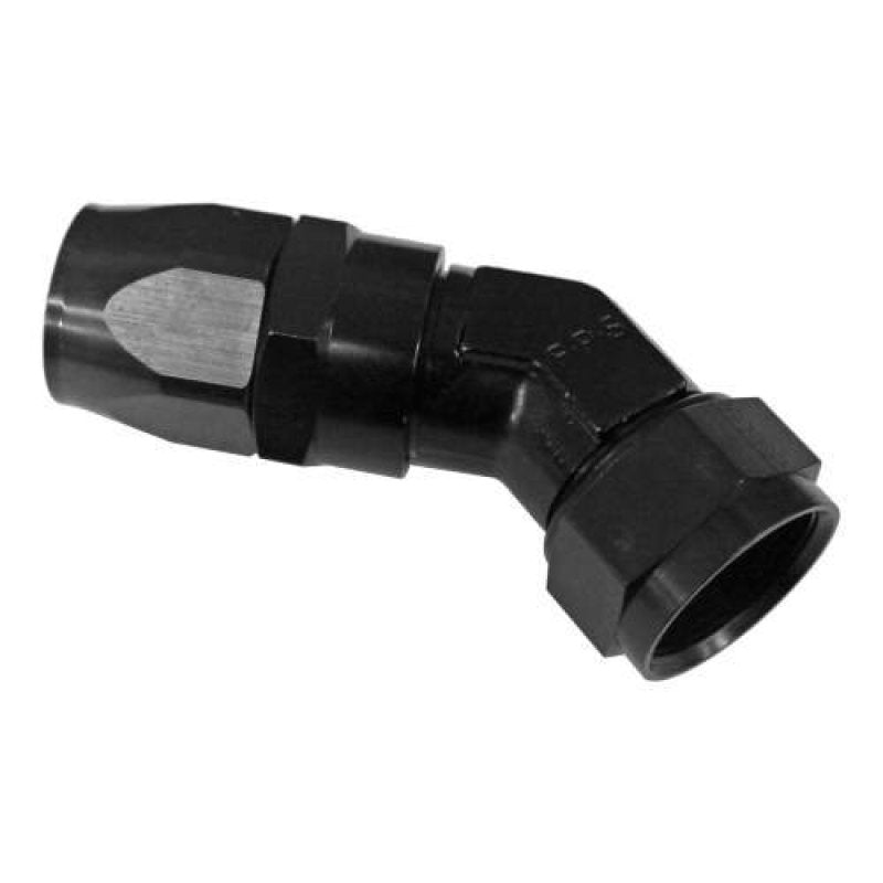 Fragola -6AN x 45 Degree Low Profile Forged Hose End - Black Fittings Fragola