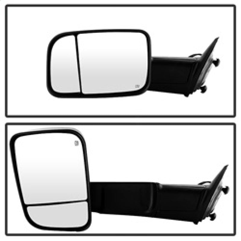 xTune Dodge Ram 1500 09-12 Extendable Heated Adjust Mirror Black Housing Left MIR-DRAM09S-PWH-L Side Mirrors SPYDER