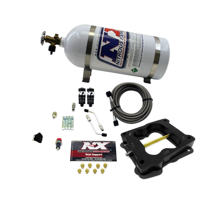 Nitrous Express Q-Jet/Holley Spread Bore Hitman Nitrous Kit (100-150-200HP) w/10lb Bottle Nitrous Systems Nitrous Express