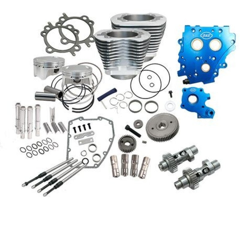 S&S Cycle 07-17 4in Bore 585GE Cam Power Pack - Silver Piston Sets - Powersports S&S Cycle