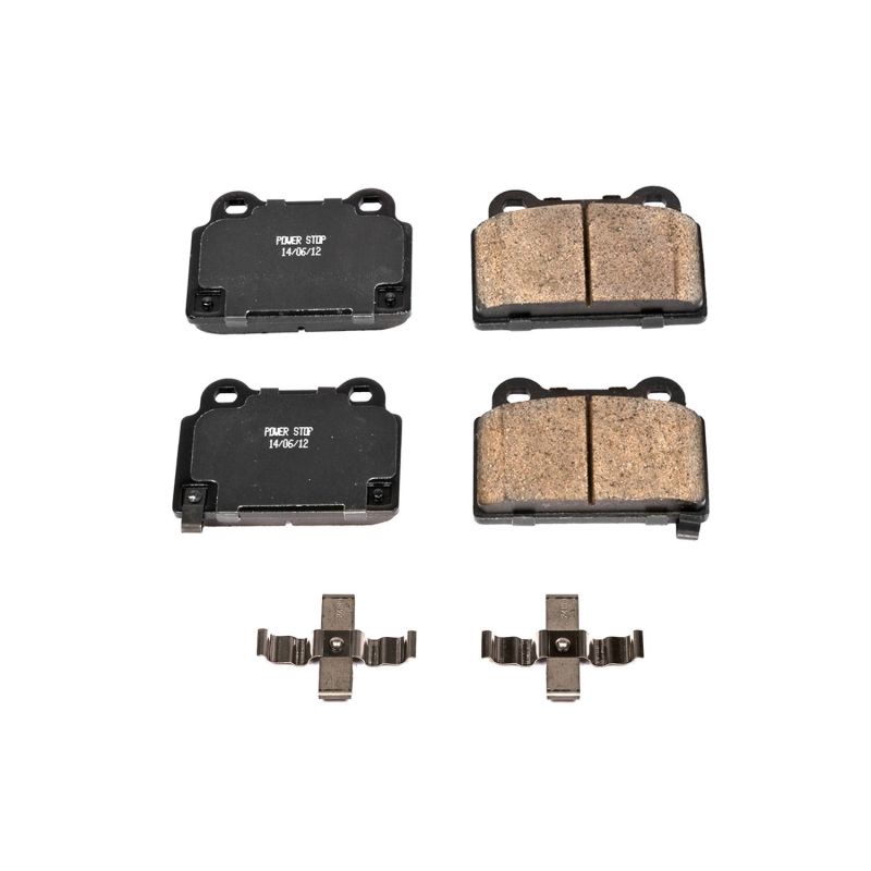 Power Stop 08-15 Mitsubishi Lancer Rear Z17 Evolution Ceramic Brake Pads w/Hardware Brake Pads - OE PowerStop