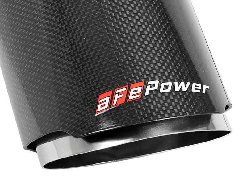 aFe MACH Force-XP 4-1/2in Carbon Fiber OE Replacement Exhaust Tips - 15-19 Dodge Charger/Hellcat Tips aFe
