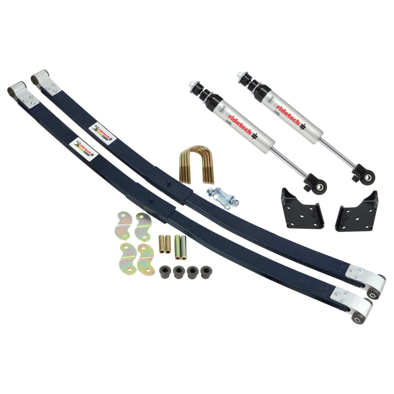 Ridetech 55-57 Chevrolet Wagon Composite Leaf Springs w/ HQ Shock Kit - 2in Drop Leaf Springs & Accessories Ridetech