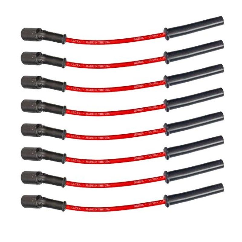 Moroso 99-13 GM LS/LQ 4.8/5.3/5.7/6.0/6.2L Ultra 350 8mm Multi-Angle Boot Spark Plug Wire Set - Red Spark Plug Wire Sets Moroso