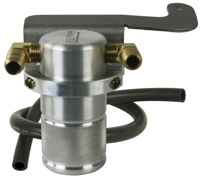 Moroso 11-14 Ford Mustang GT (w/Roush Supercharger) Air/Oil Separator Catch Can - Billet Aluminum Oil Catch Cans Moroso