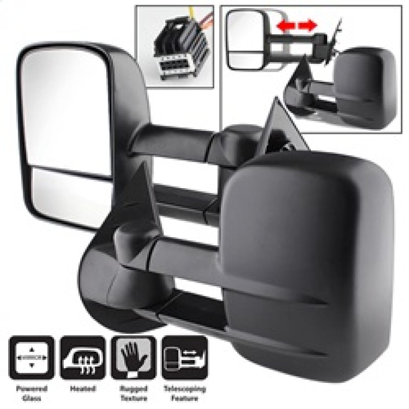 xTune Chevy Silverado 07-12 L&R Manual Extendable Power Heated Adjust Mirror MIR-CSIL07-PW-SET Side Mirrors SPYDER
