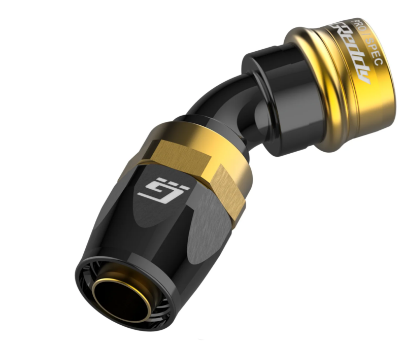 GReddy PRO/SPEC 45 Degree Quick Release Hose End Black/Gold Oil Line Kits GReddy