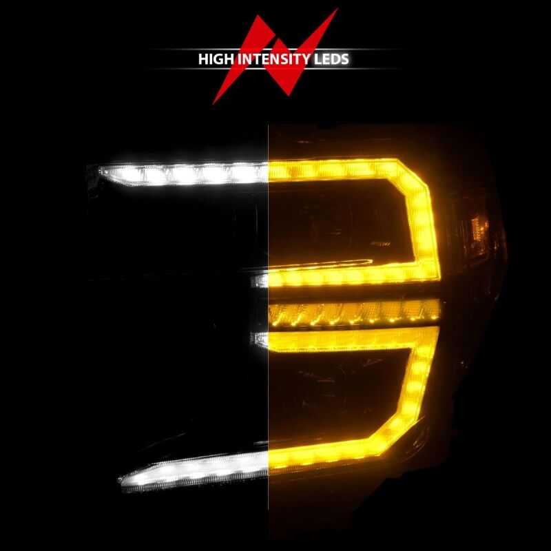 ANZO 19-21 GMC Sierra 1500 LED Projector Headlight w/Switchback+Sequential - Black Headlights ANZO