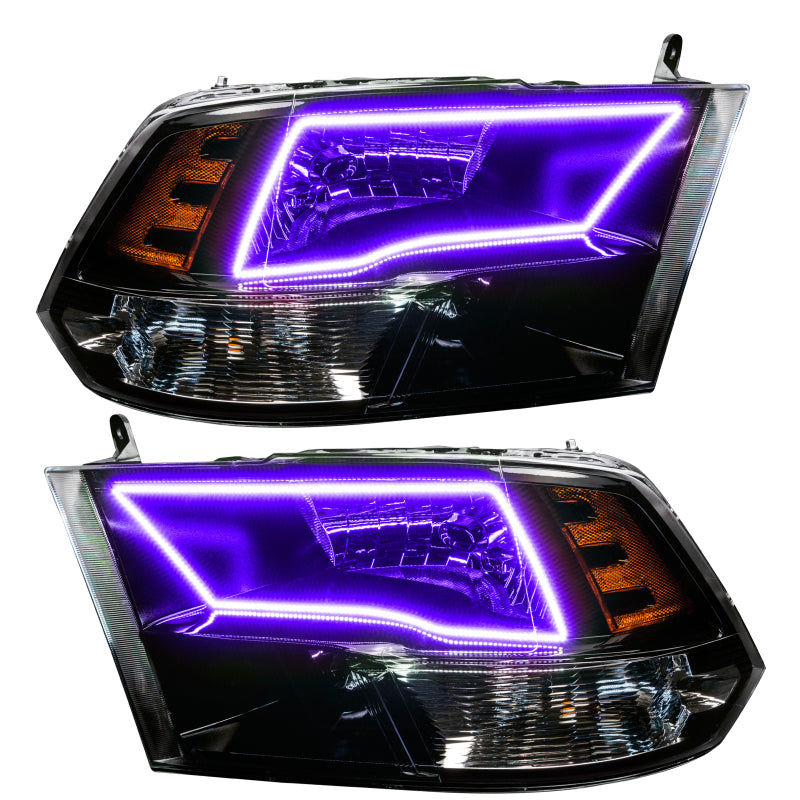 Oracle Lighting 09-18 RAM 1500 Sport Halo Headlights - Blk Housing w/No Controller Headlights ORACLE Lighting