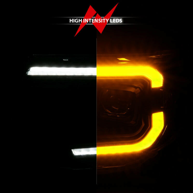 ANZO 12-15 Toyota Tacoma Projector Headlights - w/ Light Bar Switchback Black Housing Headlights ANZO