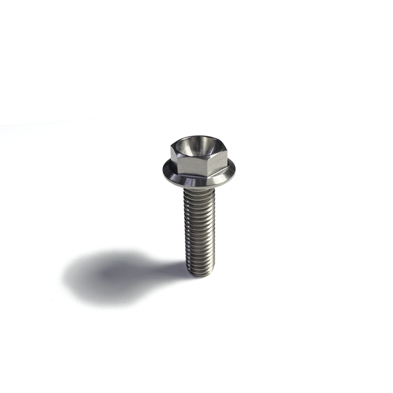 Ticon Industries Titanium Bolt Flanged M8x25x1.25TP 12mm 6pt Head Hardware - Singles Ticon