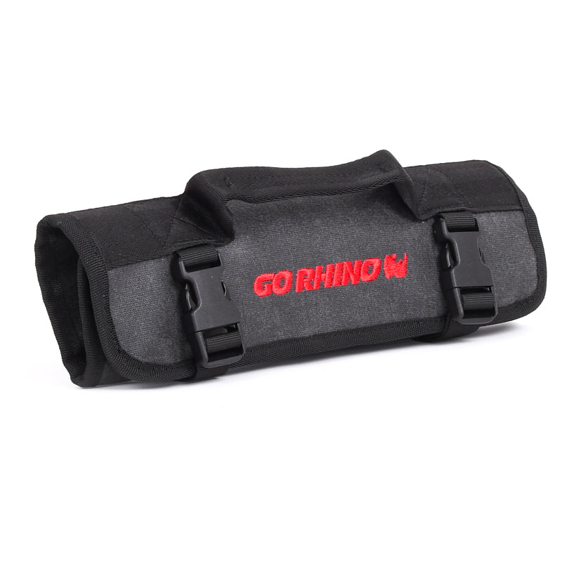 Go Rhino XVenture Gear Tool Wrench Roll - Small (3.5x3.5in. Closed) 12oz Waxed Canvas - Black Cargo Boxes & Bags Go Rhino