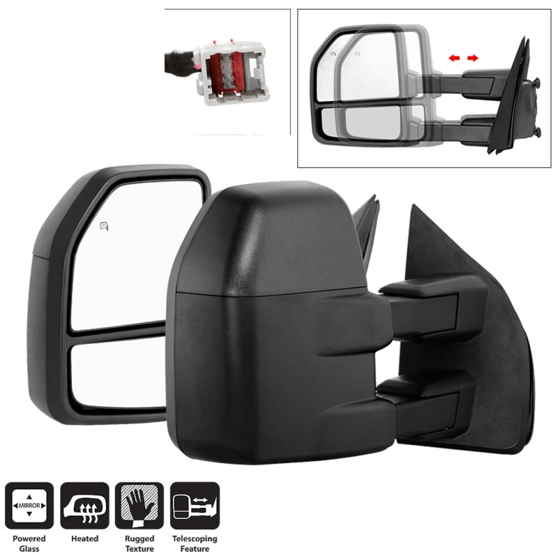 xTune 15-17 Ford F-150 Heated Telescoping Mirrors (Pair) (MIR-FF15015-G4-PWH-SET) Side Mirrors SPYDER