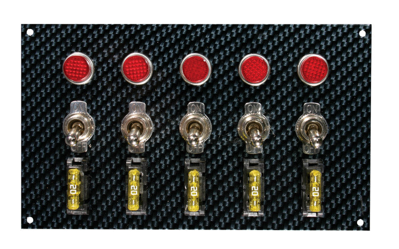 Moroso Toggle Switch Panel - Dash Mount - 4in x 6.75in - Grey/Black Fiber Design Switch Panels Moroso