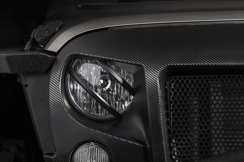 Rugged Ridge 07-18 Jeep Wrangler JK Black Elite Pivotal Headlight Euro Guard Light Covers and Guards Rugged Ridge