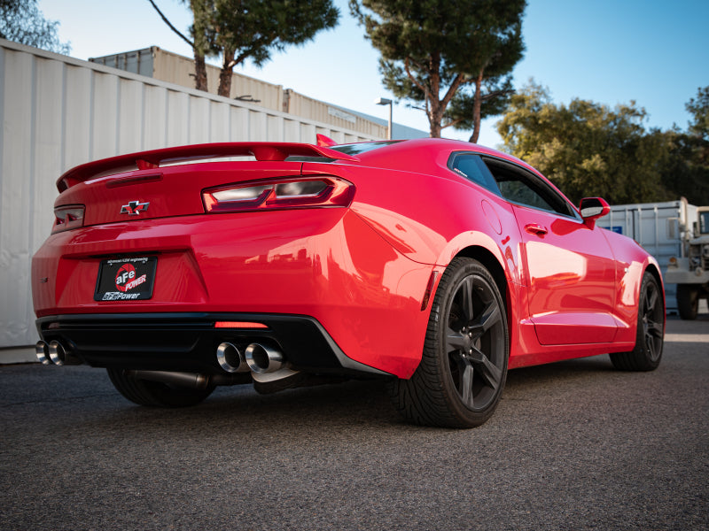 aFe POWER MACH Force-Xp 3in Axle-Back 16-21 Chevrolet Camaro SS V8 6.2L w/Mufflers - Polished Catback aFe