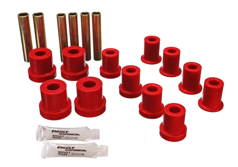 Energy Suspension 73-87 GM Denali XL/SUburban/Yukon XL 4WD Red Front Leaf Spring Bushing Set Bushing Kits Energy Suspension