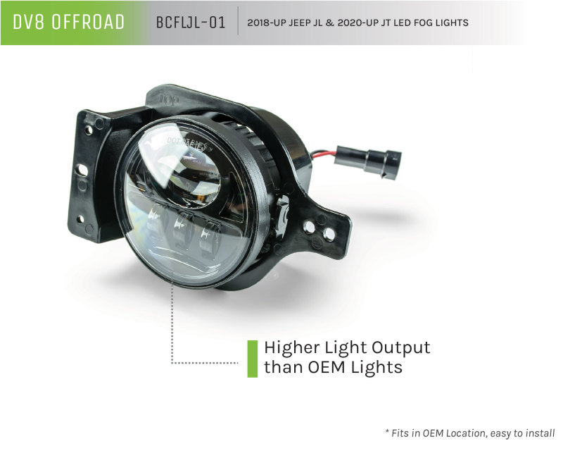 DV8 Offroad 18+ Jeep JL/ Gladiator LED Fog Lights Fog Lights DV8 Offroad