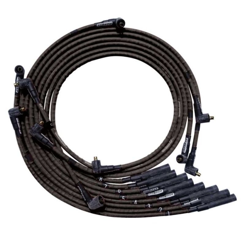 Moroso BB Chrysler Mopar Str Plug End Non-HEI Sleeved Ultra Spark Plug Wire Set - Black Spark Plug Wire Sets Moroso
