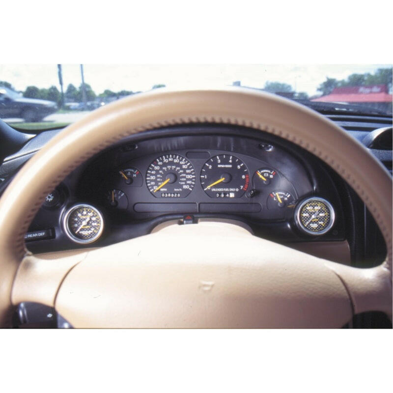 Autometer 94-00 Ford Mustang 52mm Black Dual Instrument Cluster Bezel Gauge Pods AutoMeter