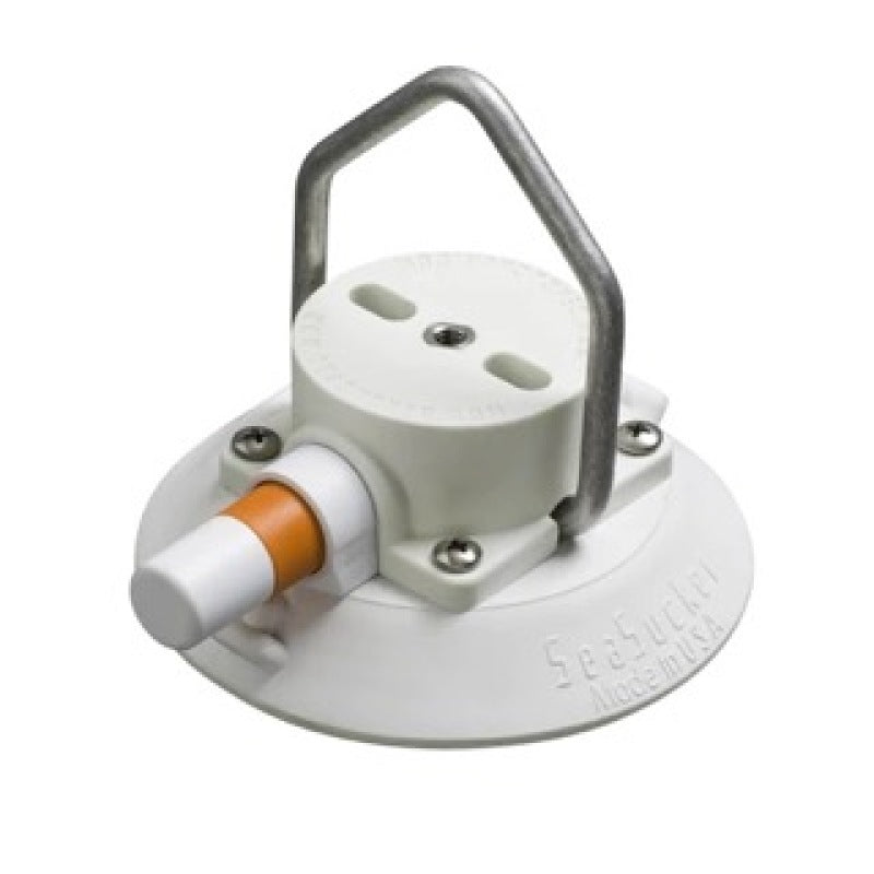 SeaSucker 4.5in. SeaSucker w/Pointed Stainless Steel D-Ring - White Mounts - Hooks/Handles/Utility SeaSucker